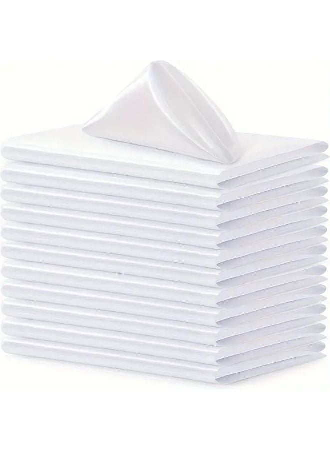 16 Pack Yellow Satin Napkins 16 93x16 93 Inch For Wedding Banquet Party Supplies - Image 1